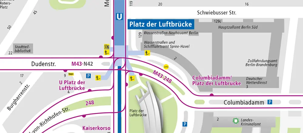 U Platz der Luftbrücke Haltestelleninfo BVG